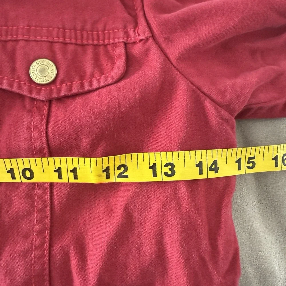 Vintage 90s Levi's Girls' Size‎ 6 (5-6 YRS) Red Coat Jacket Hood Full Zip Chore